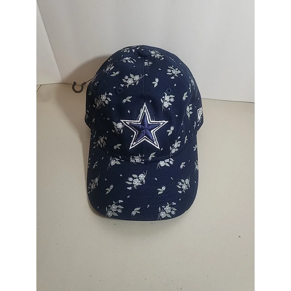 Dallas Cowboys New Era Girls Youth Floral 9TWENTY NFL Adjustable Hat Navy NEW